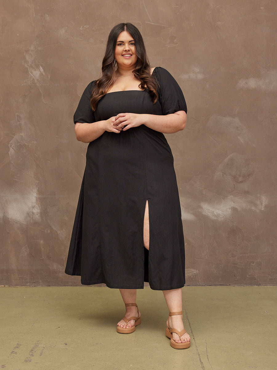 Jaya - Square Neck Sundress - Black - Sample