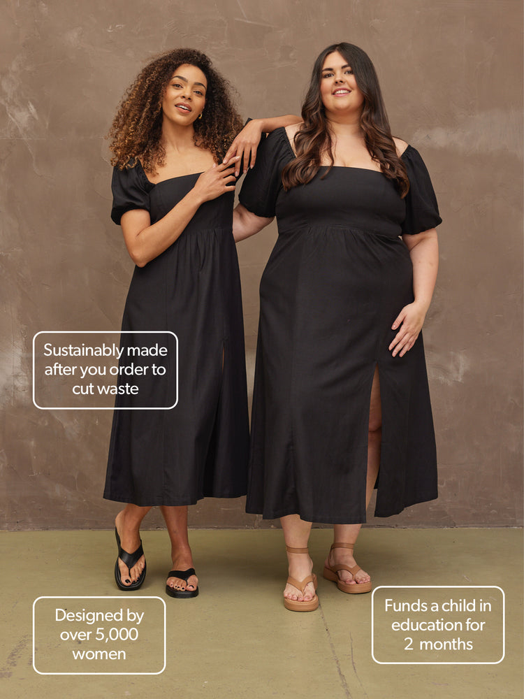 Jaya - Square Neck Sundress - Black