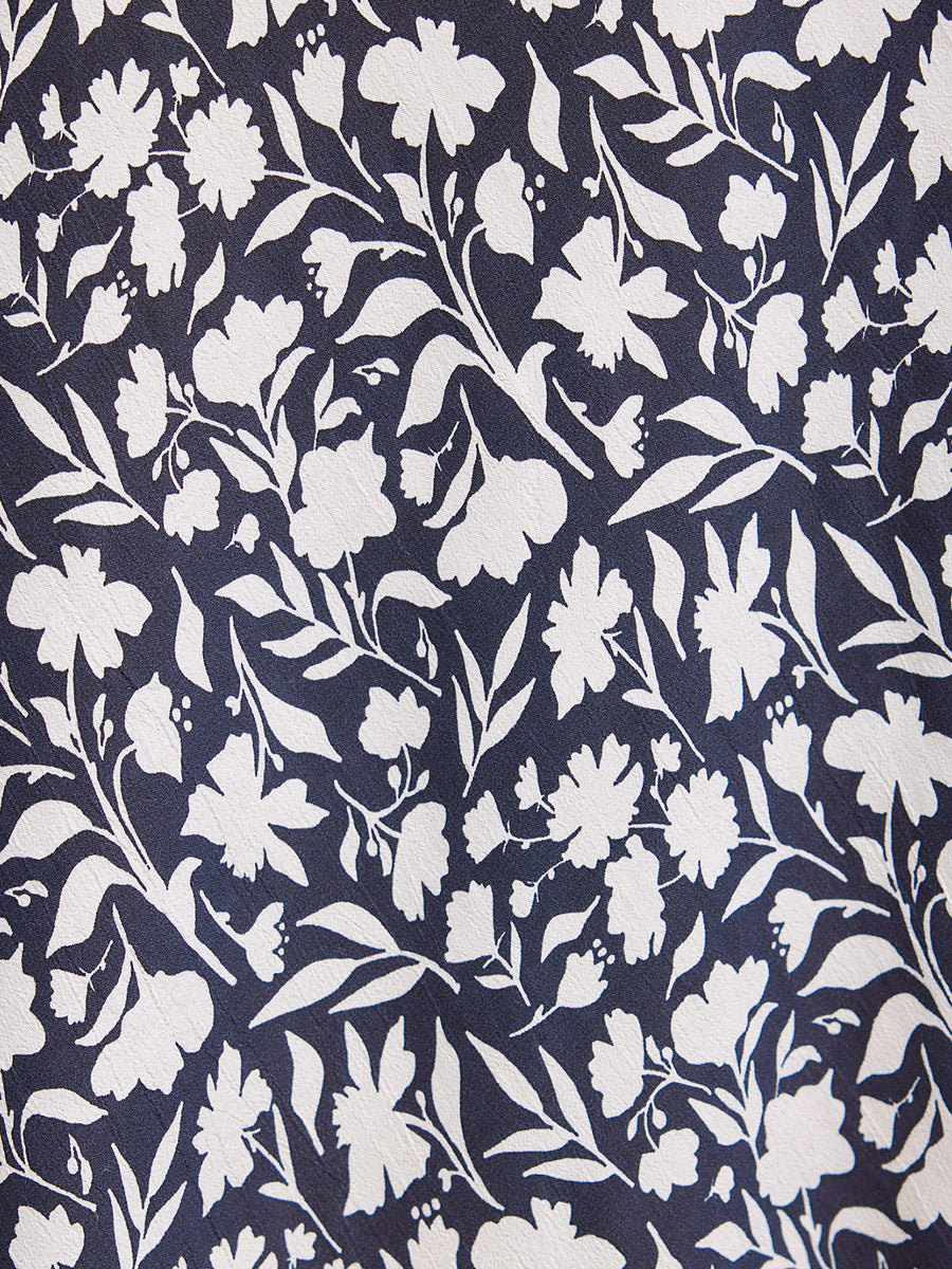 Joanna Bias Cut Dress - Monochrome Floral