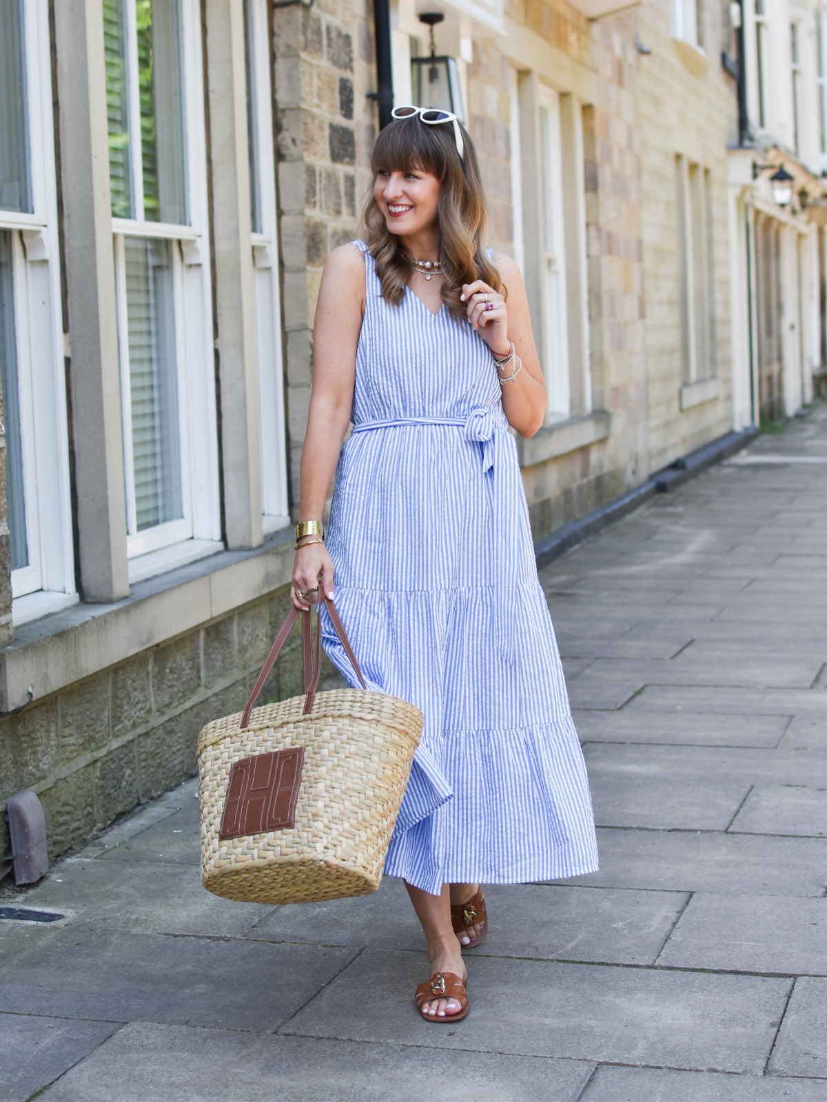 Juniper - Tiered Stripe Dress - Blue Stripe This is Unfolded Juniper - Tiered Stripe Dress - Blue Stripe This is Unfolded