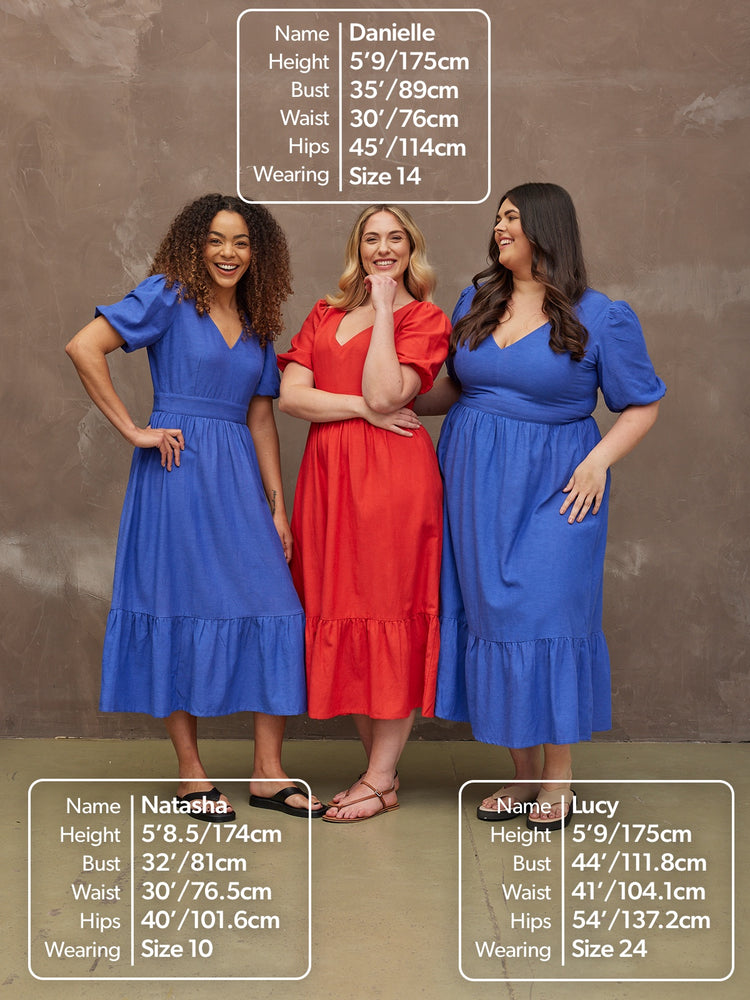 Kate - V Neck Tiered Dress - Red