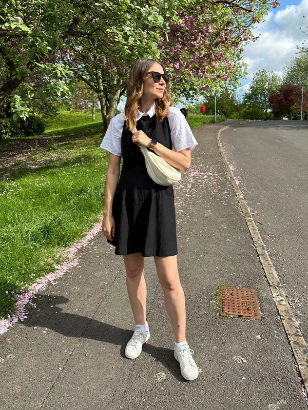 Black dress hotsell with white converse