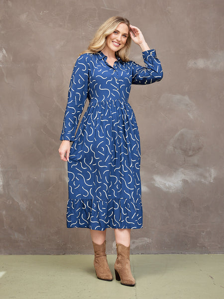 Kirsty Scribble Print Shirt Dress