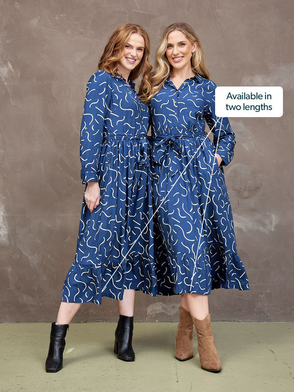 Kirsty Scribble Print Shirt Dress