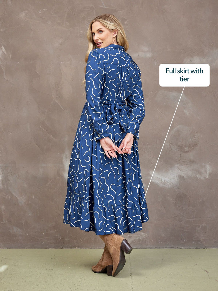 Kirsty Scribble Print Shirt Dress