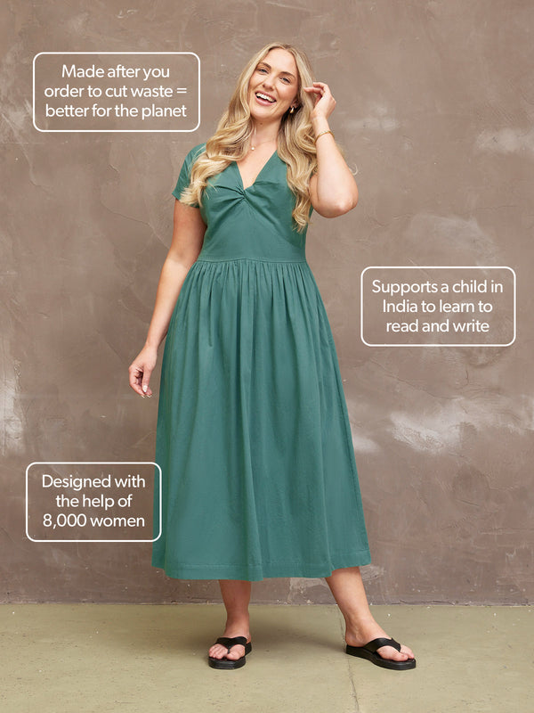 Claudia Green Knot Dress