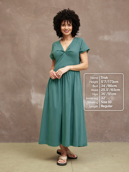 Claudia Green Knot Dress