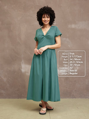 Claudia Green Knot Dress