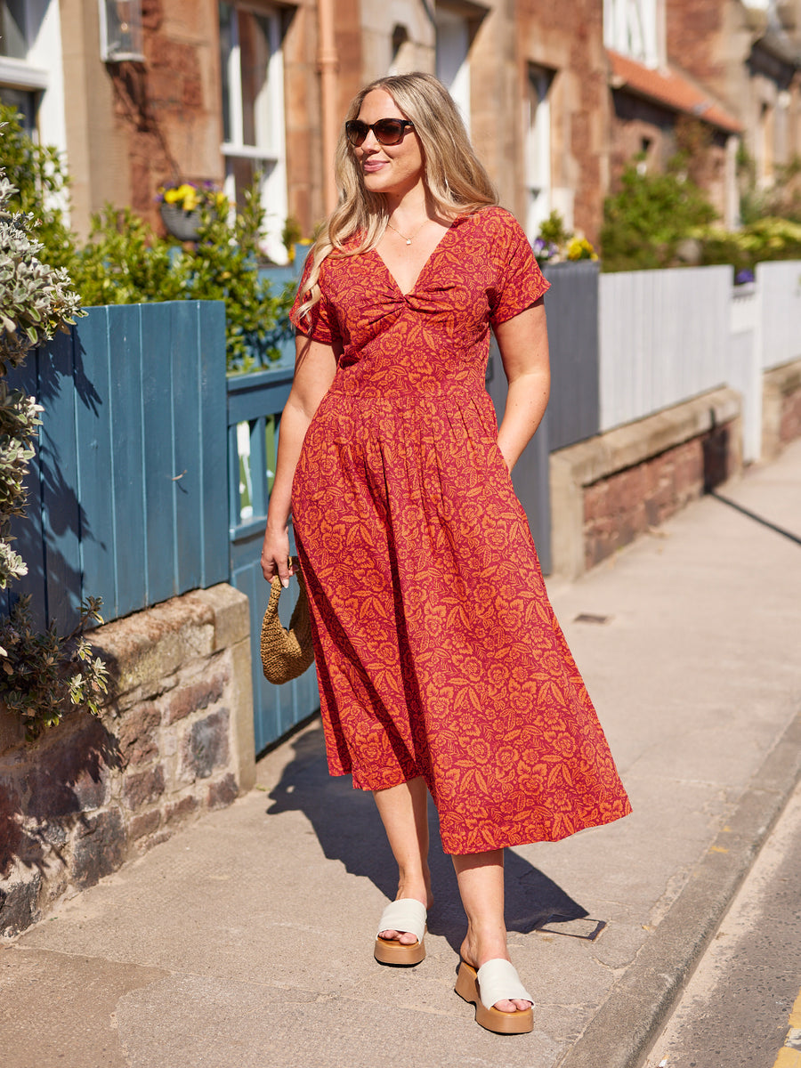 Claudia Floral Knot Dress - Sample