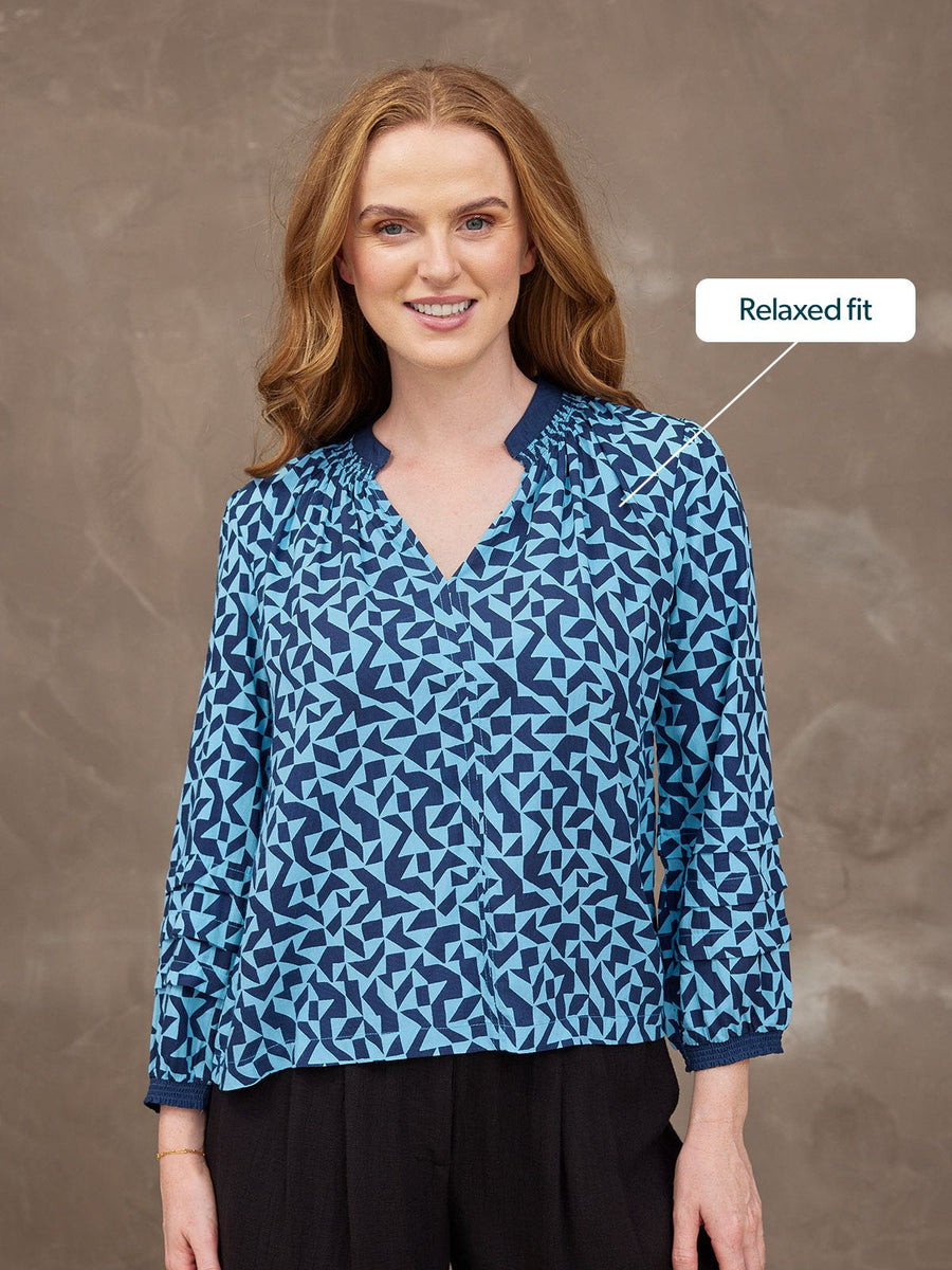 Laila Top - Geo Print