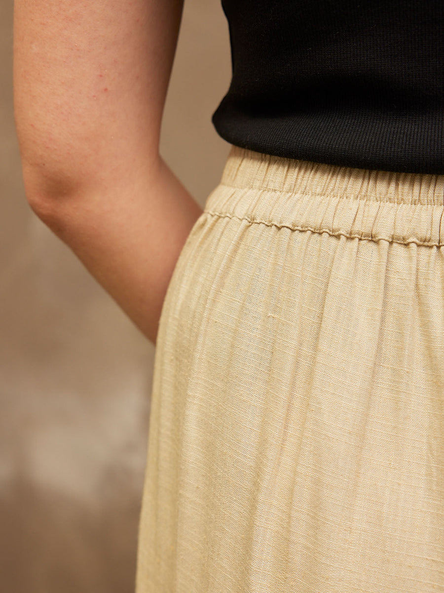 Vanessa - Tailored Wide Leg Trouser - Sand