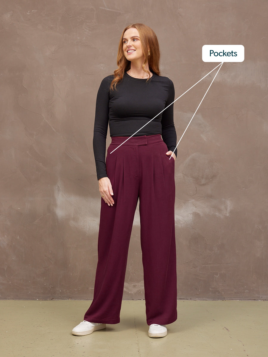 Lana Trouser - Burgundy
