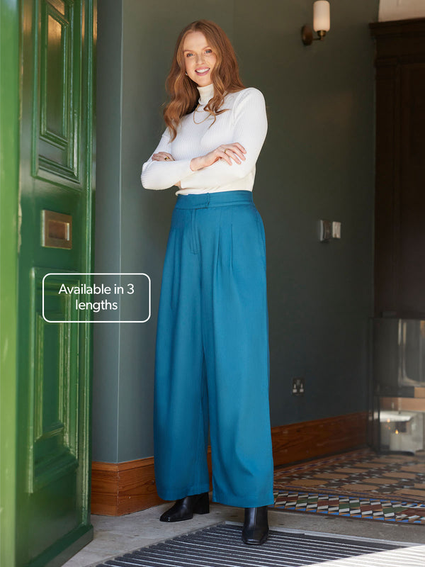 Lana - High Waist Trouser - Teal