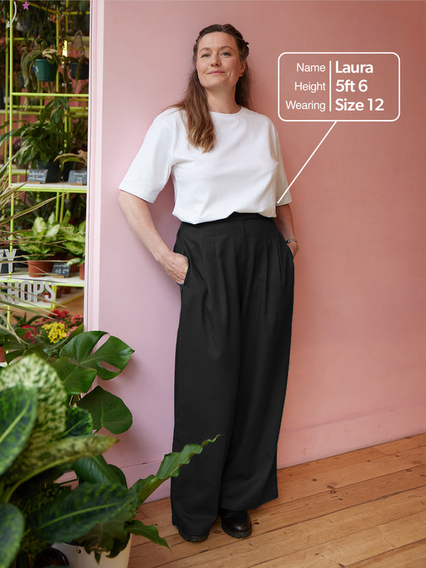 Lana - High Waist Trouser - Black