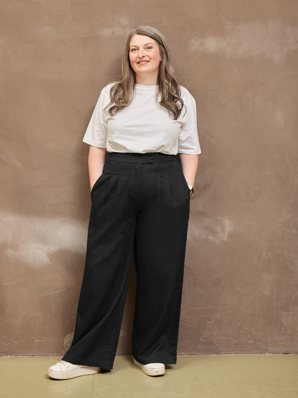 Lana - High Waist Trouser - Black