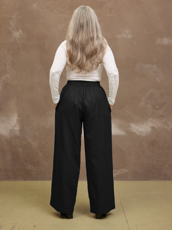 Lana - High Waist Trouser - Black