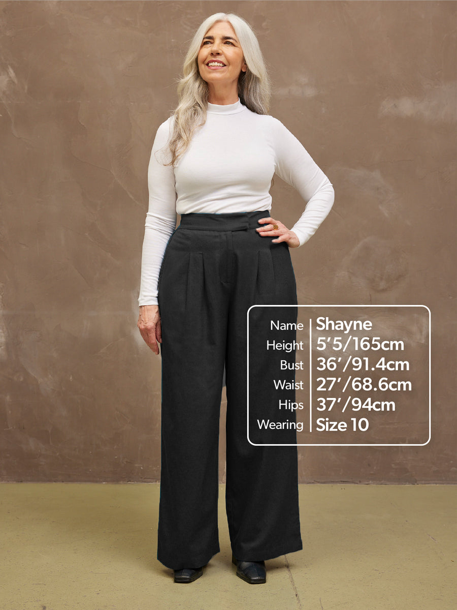Lana - High Waist Trouser - Black