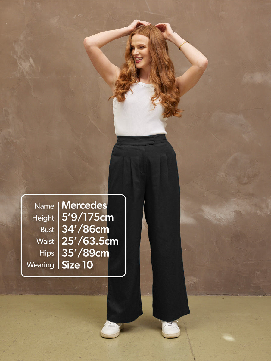 Lana - High Waist Trouser - Black