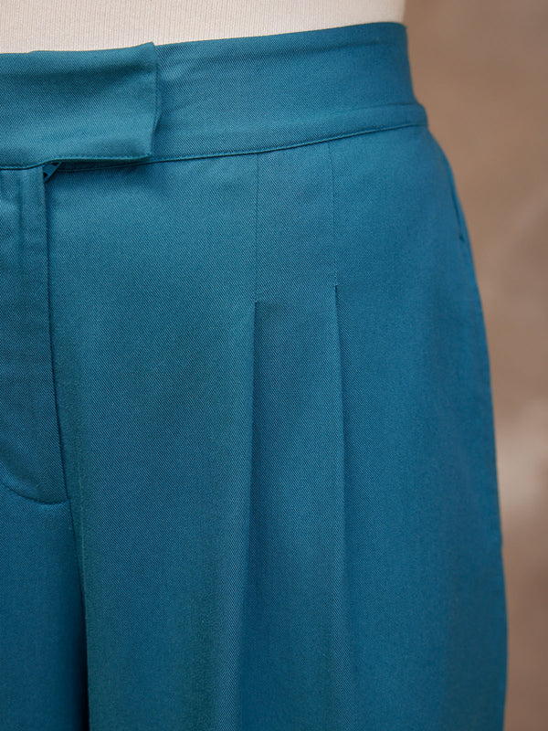 Lana - High Waist Trouser - Teal