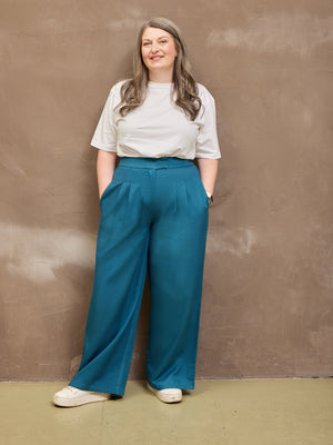 Lana - High Waist Trouser - Teal