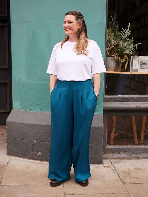 Lana - High Waist Trouser - Teal