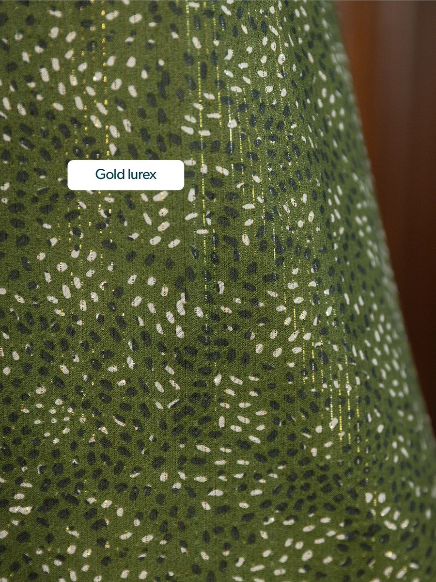 Libby Lurex Dress - Dark Green / Gold