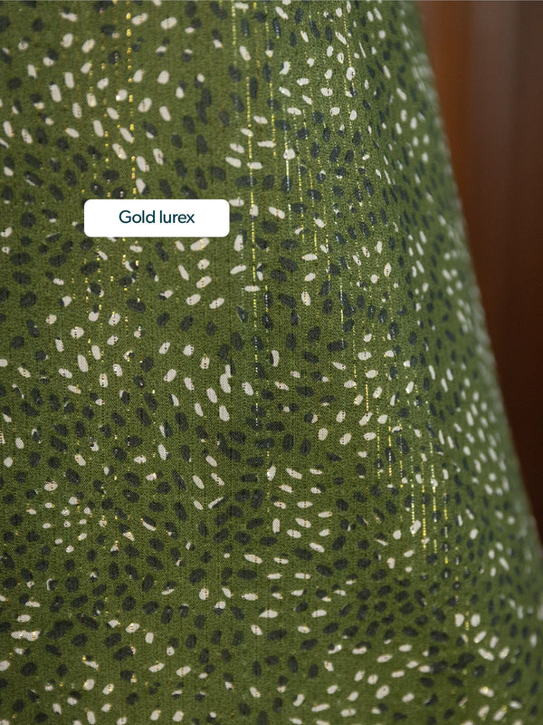 Libby Lurex Dress - Dark Green / Gold