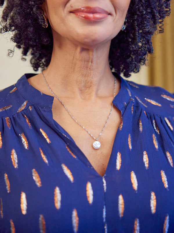 Libby Lurex Dress - Navy and Bronze / Silver