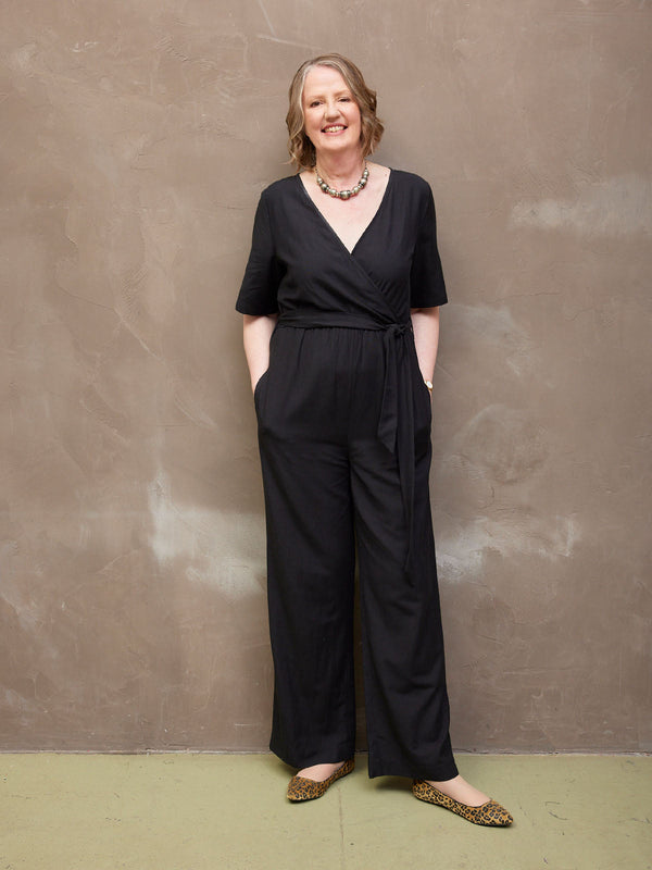 Linda - Wrap Jumpsuit - Black