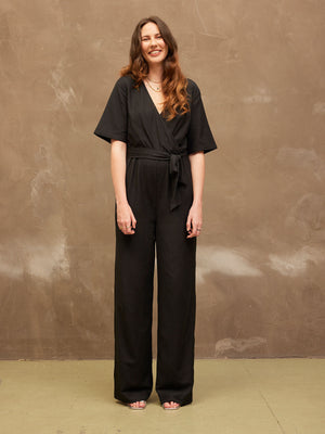 Linda - Wrap Jumpsuit - Black