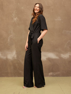 Linda - Wrap Jumpsuit - Black