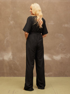 Linda - Wrap Jumpsuit - Black