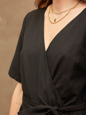 Linda - Wrap Jumpsuit - Black