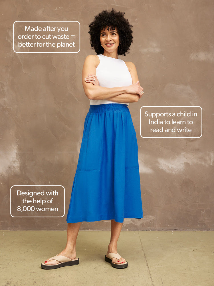 Julie Pocket Front Linen Skirt