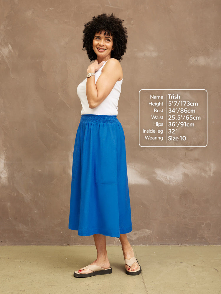 Julie Pocket Front Linen Skirt