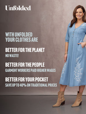 Lisa Embroidered Denim Dress - Light Wash Denim