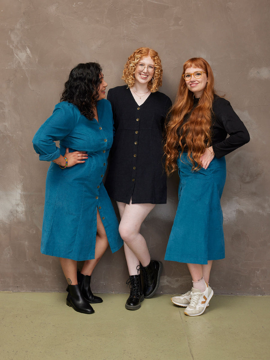 Liv - Cord Mini Dress - Black