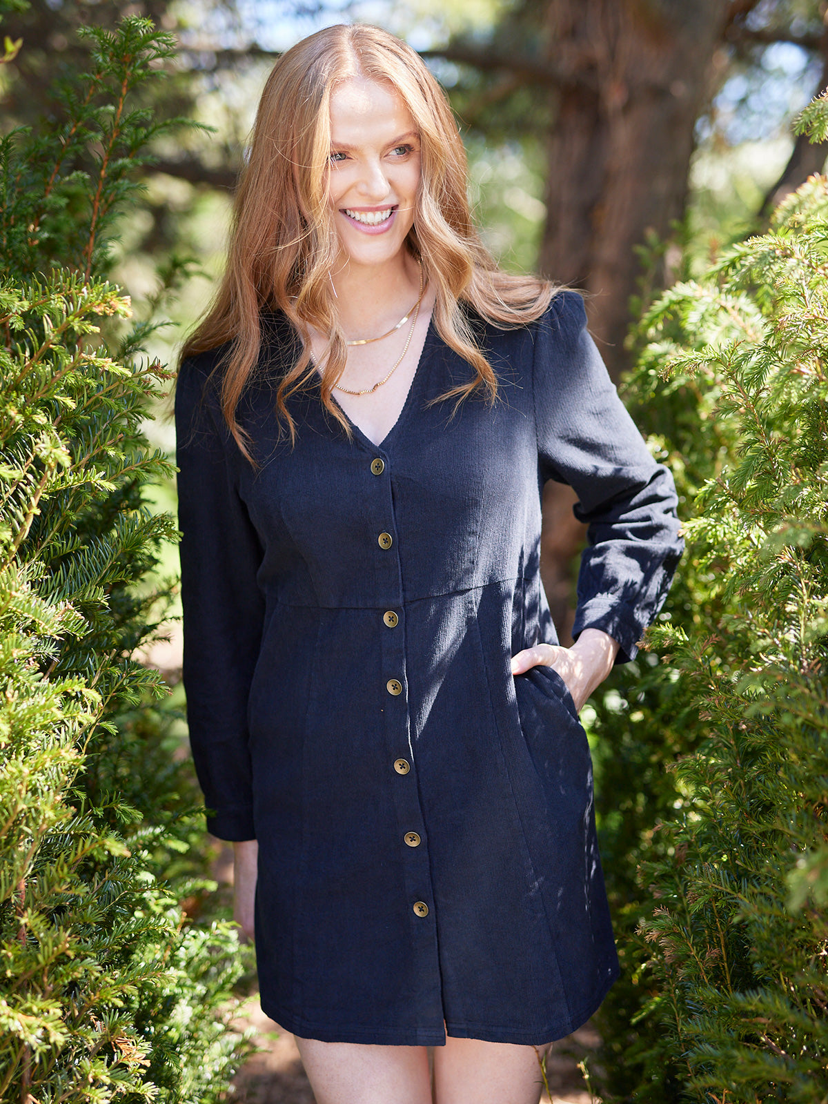 Liv - Cord Mini Dress - Black This is Unfolded Liv - Cord Mini Dress - Black This is Unfolded