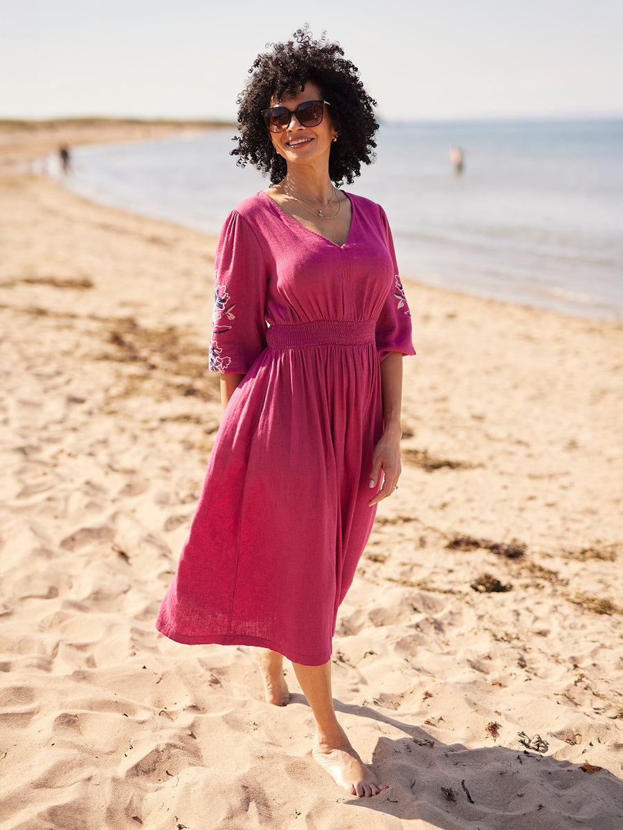 Lizzy Pink Embroidered Dress