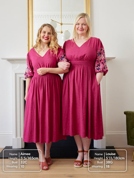 Lizzy Pink Embroidered Dress