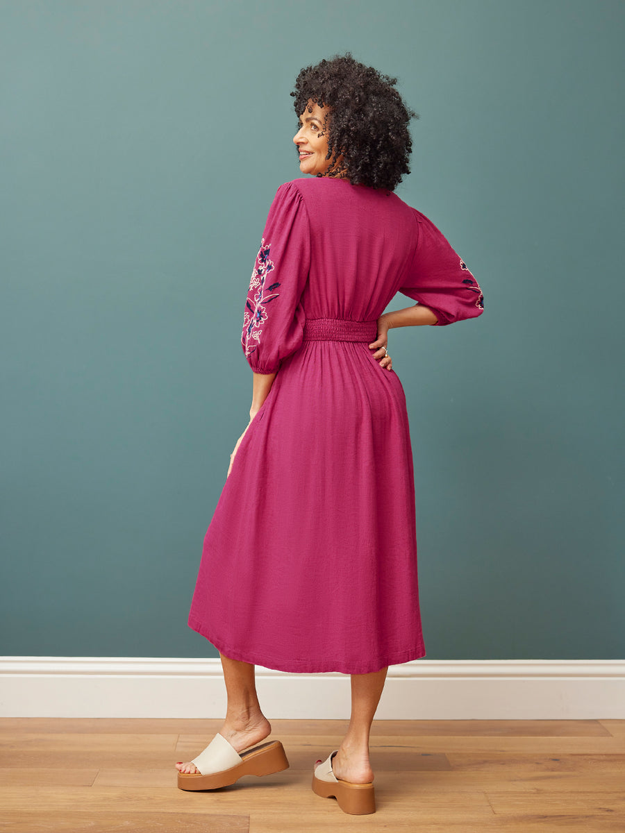 Lizzy Pink Embroidered Dress