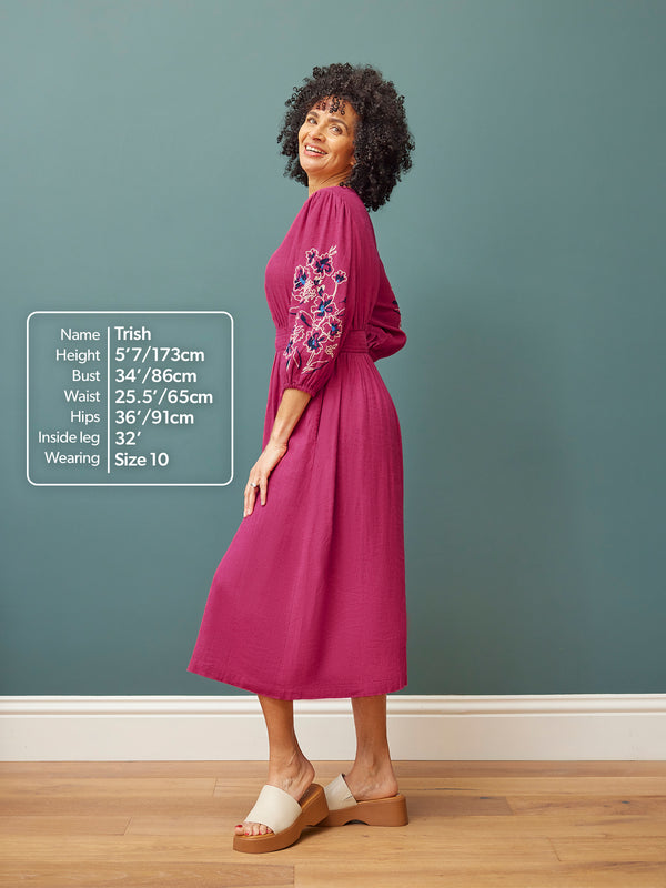 Lizzy Pink Embroidered Dress