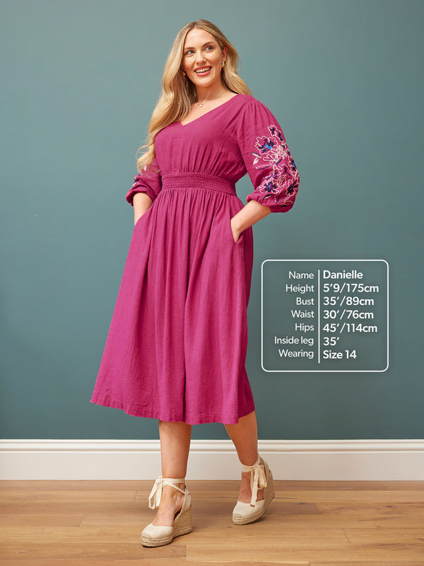 Lizzy Pink Embroidered Dress