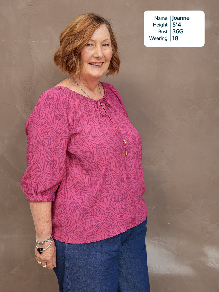 Lottie Top - Pink Abstract Dot Print