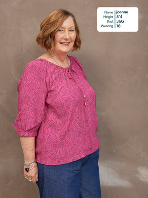 Lottie Top - Pink Abstract Dot Print