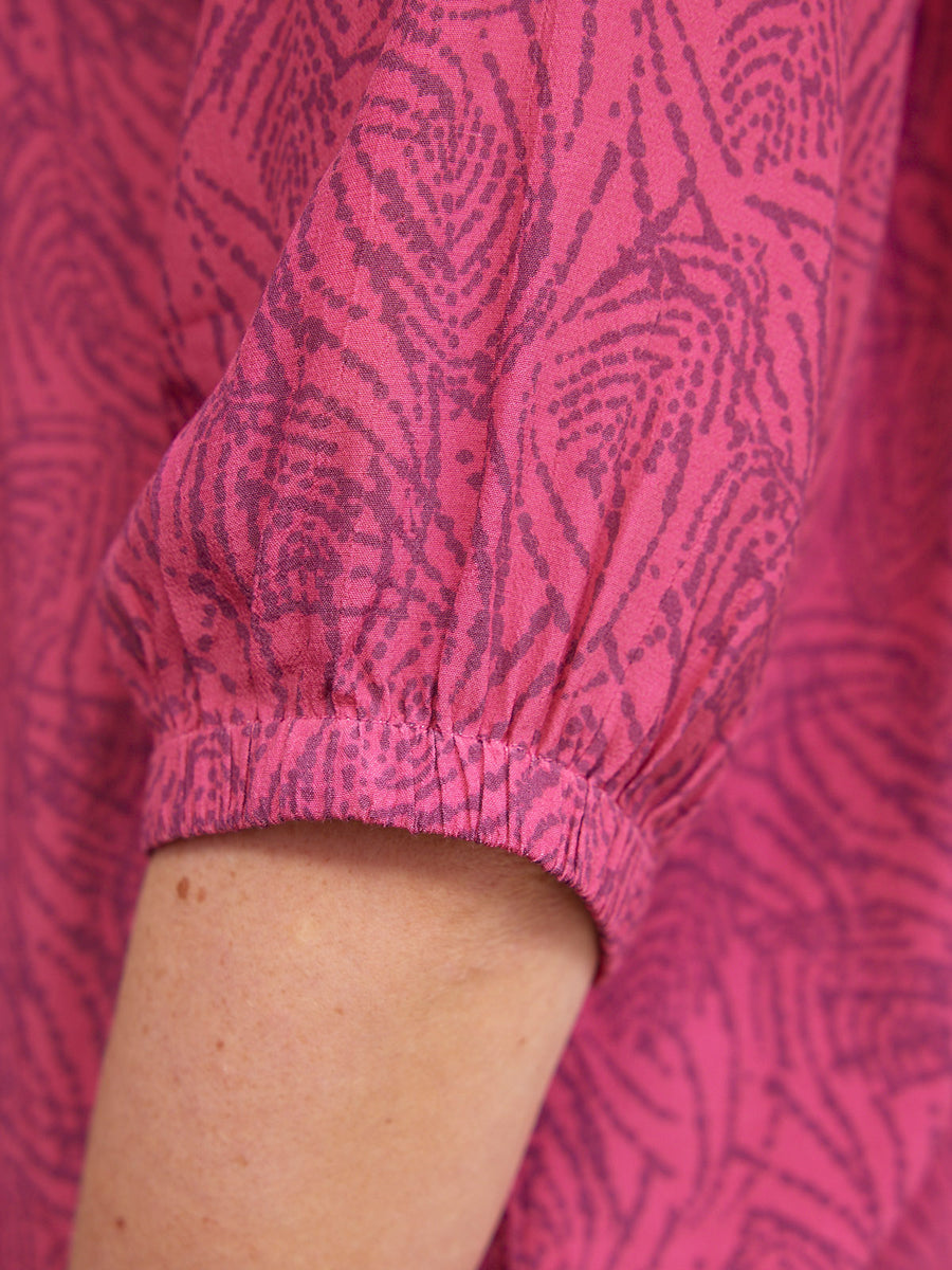 Lottie Top - Pink Abstract Dot Print