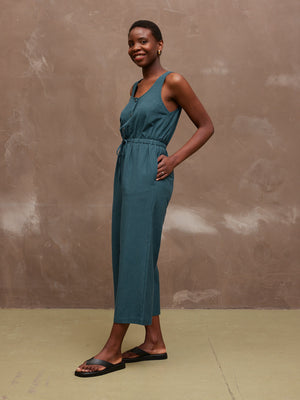 Lulu - Scoop Neck Jumpsuit - Teal