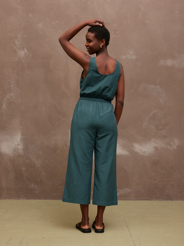 Lulu - Scoop Neck Jumpsuit - Teal