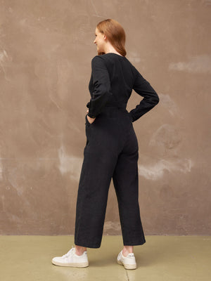 Maci - Cord Zip Jumpsuit - Black