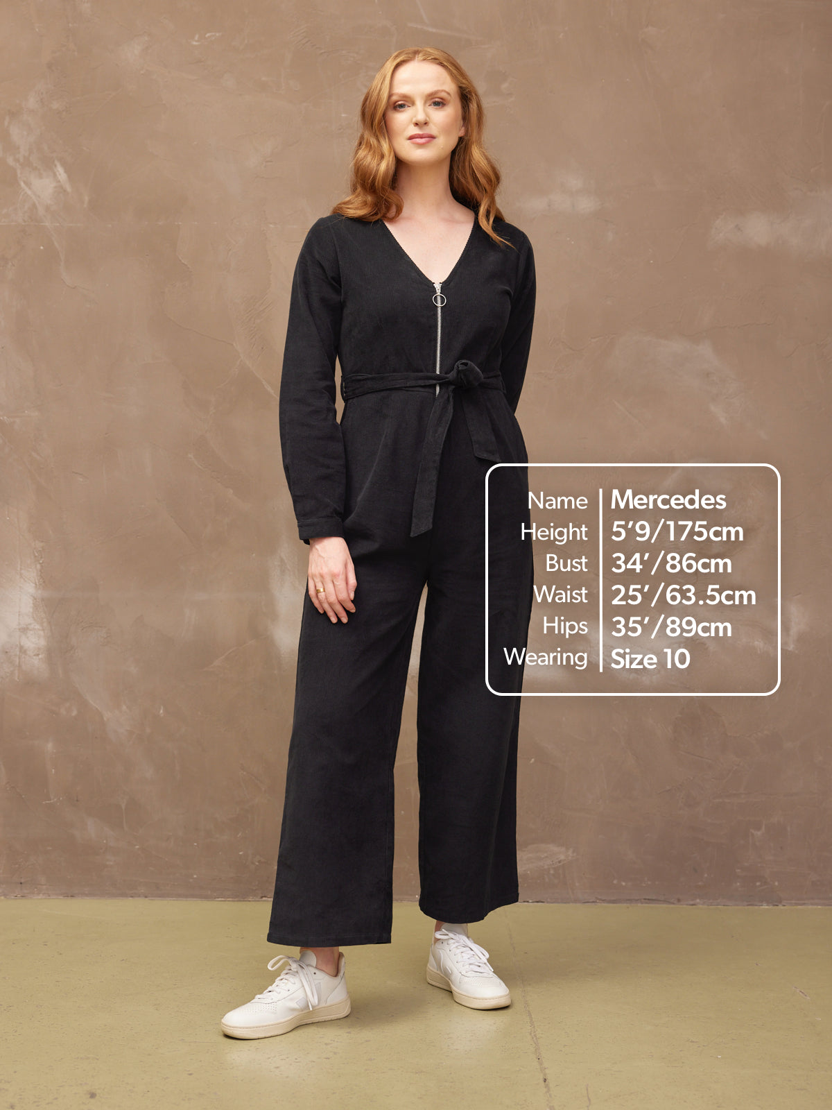 Maci Cord Zip Jumpsuit Black